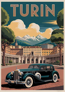 Turin Vintage Travel Poster
