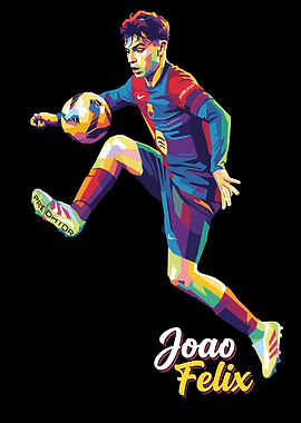 Joao Felix Colorful Pop Art Illustration