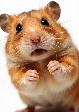 Cute Golden Hamster Close-Up Portrait