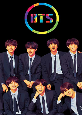 BTS Group Portrait with Logo