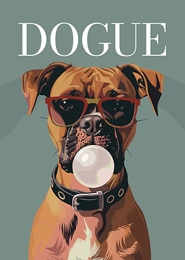 Dogue: Stylish Dog with Bubble Gum