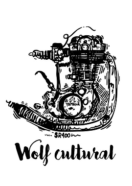 Yamaha SR400 Engine Black and White