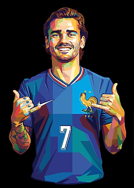 Antoine Griezmann France Soccer Portrait