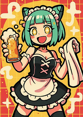 Anime Maid with Beer