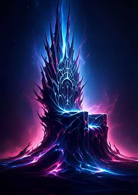 Ethereal Neon Throne of Power