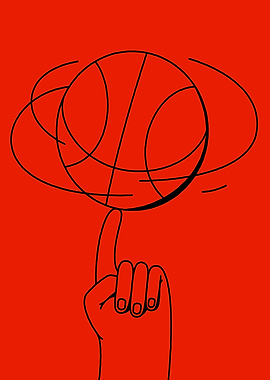Spinning Basketball on Finger Illustration