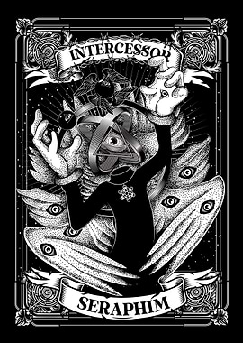 Intercessor Seraphim Black and White Art