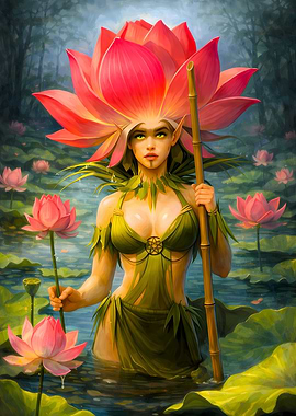 Lotus Fairy in Water Garden
