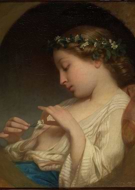 Young Woman with Flowers Painting