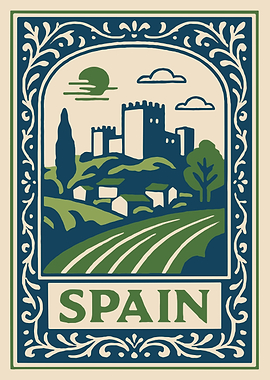 Spain Landscape Illustration