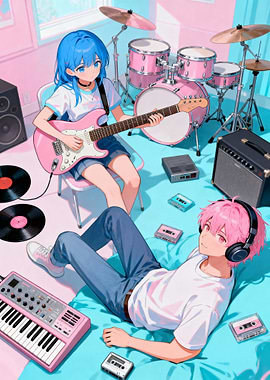 Anime Music Band Practice Session