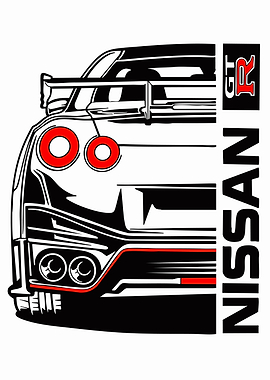 Nissan GT-R Car Illustration