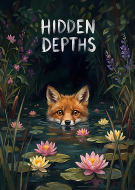 Fox in Water Lilies - Hidden Depths