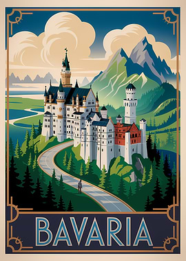 Bavaria Castle Travel Poster