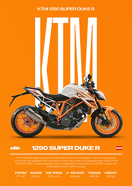 KTM 1290 Super Duke R Motorcycle Poster