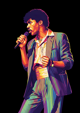 Singer in Striped Suit, Pop Art Style