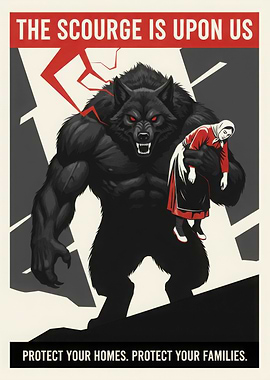 Werewolf Scourge Propaganda Poster