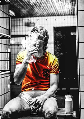 Johan Cruyff Smoking in Locker Room