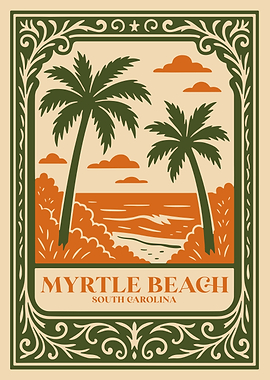 Myrtle Beach South Carolina Travel Poster