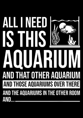 Funny Aquarium Poster, Fish Tank Humor Wall Art, Aquarium Lover Black White Print
