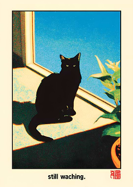 Black Cat Still Watching