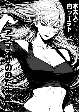 Anime Woman in Black and White