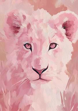 Blush Lion - Pastel Portrait