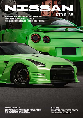 Nissan GTR R-35 Green Cars