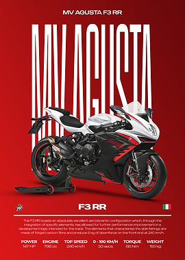 MV Agusta F3 RR Motorcycle Poster