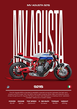 MV Agusta 921S Motorcycle Poster