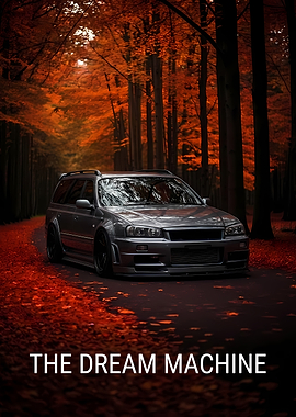 The Dream Machine: Car in Autumn Forest