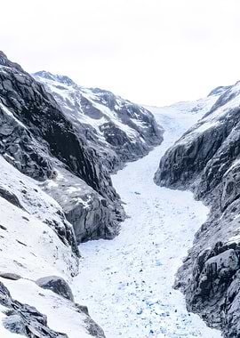 Snowy Mountain Valley Landscape