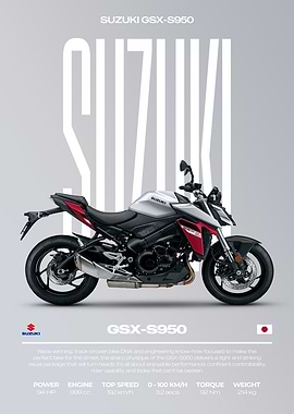 Suzuki GSX-S950 Motorcycle Poster