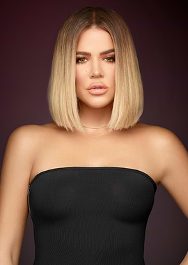 Khloe Kardashian portrait in black top