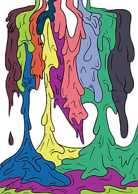 Colorful Dripping Paint - twenty one pilots self-titled