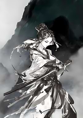 Samurai Woman with Katana
