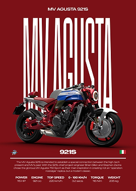 MV Agusta 921S Motorcycle Poster