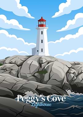 Peggy's Cove Lighthouse Illustration