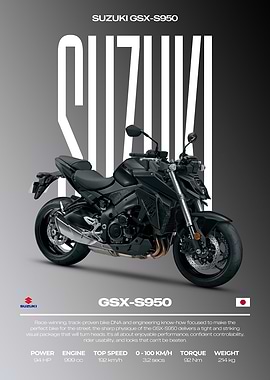 Suzuki GSX-S950 Motorcycle Poster