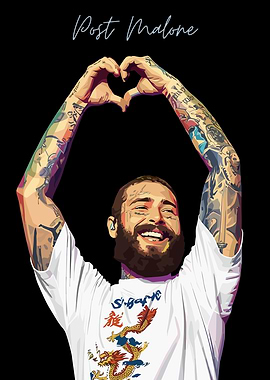 Post Malone Heart Hands Portrait