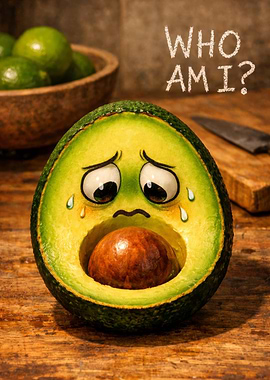 Sad Avocado with Question