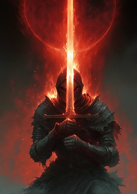 Fiery Knight with Sword