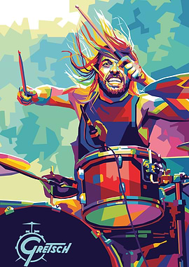 Colorful Drummer Illustration