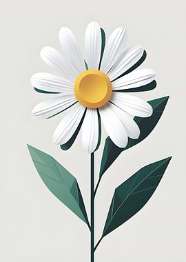 Minimalist Daisy Flower Illustration