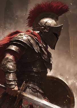 Medieval Knight in Armor with Sword