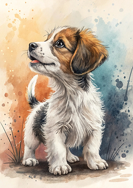 Watercolor Puppy Portrait