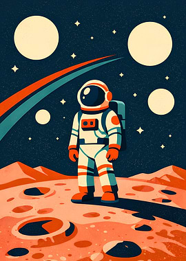 Galactic Optimism: Mid-Century Retro-Futurist Astronaut