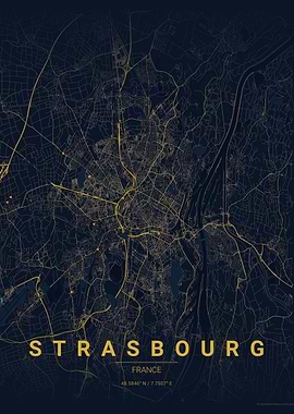 Strasbourg, France City Map