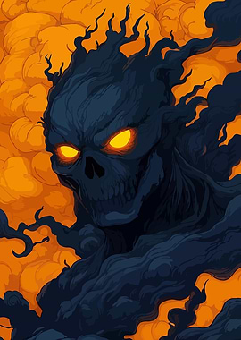 Fiery Skull Portrait