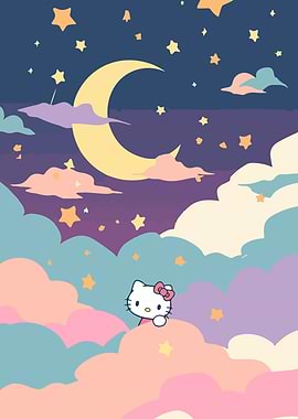 Hello Kitty in the Clouds